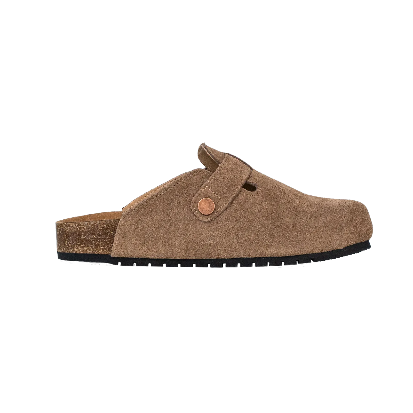 #8555 Closed Round Toe Suede Cork Clogs