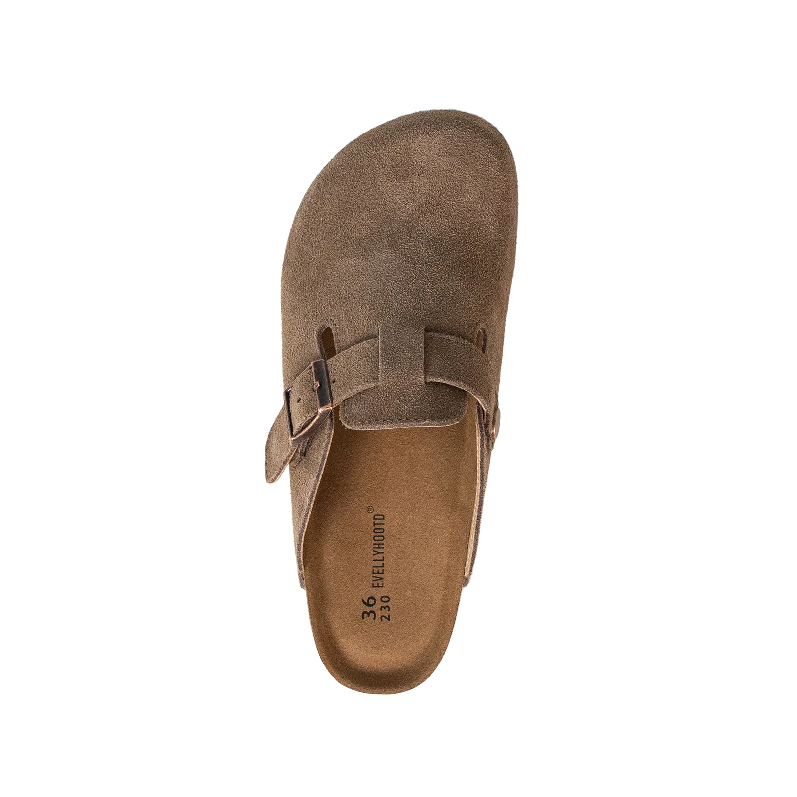#8555 Closed Round Toe Suede Cork Clogs