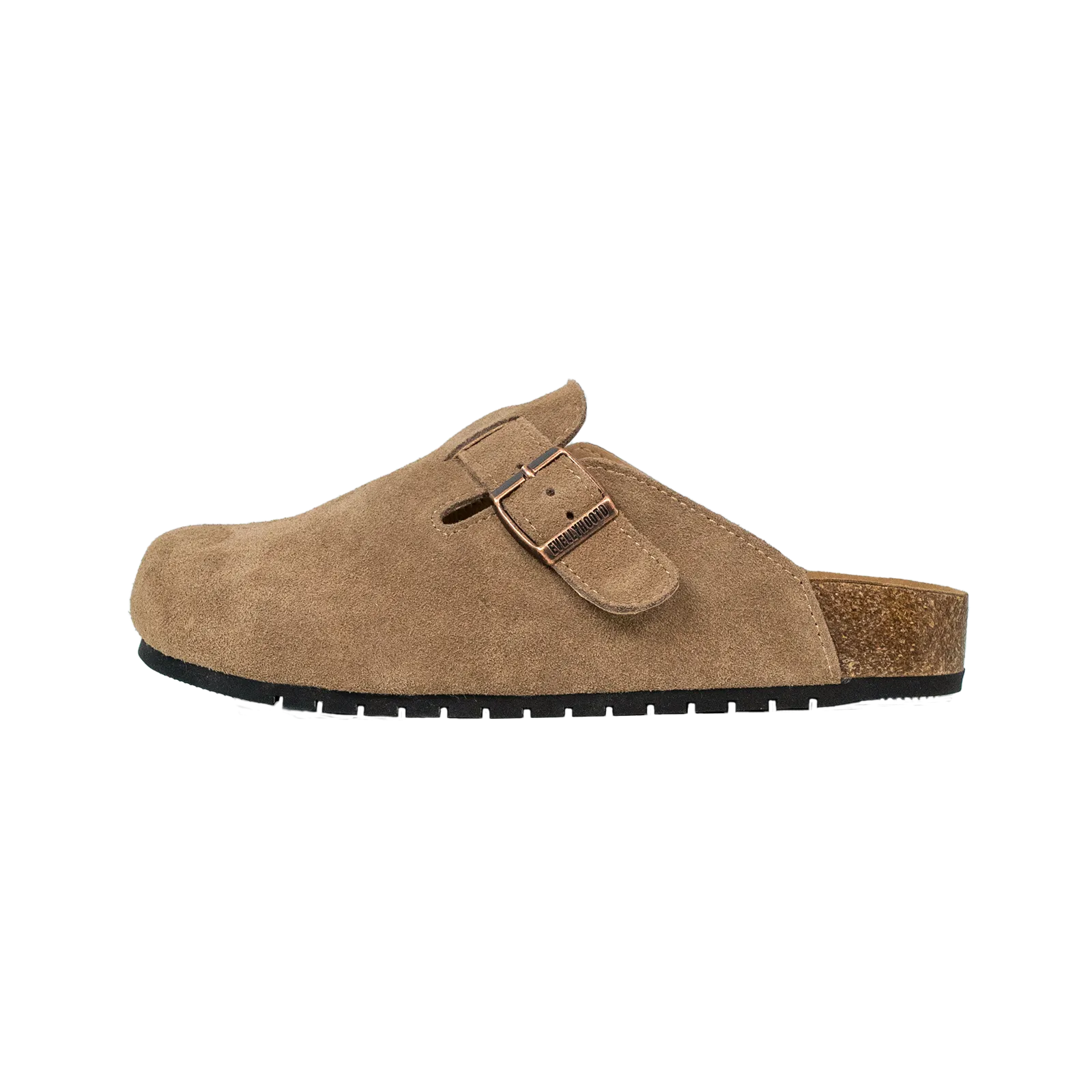 #8555 Closed Round Toe Suede Cork Clogs