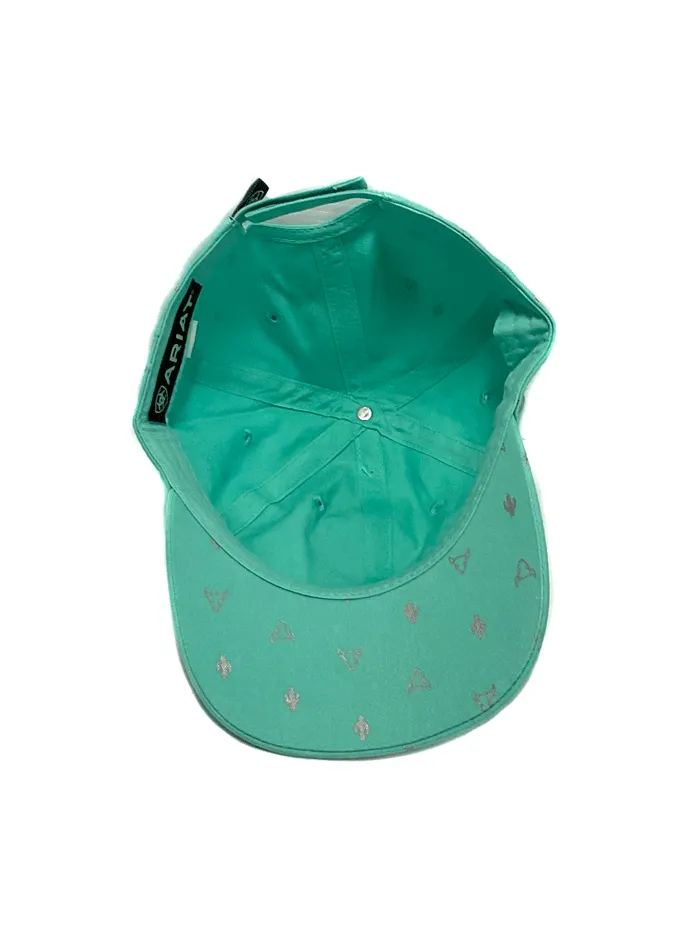 Ariat A300062433 Ladies Cactus Bull Skull Cap Turquoise