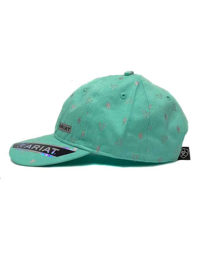 Ariat A300062433 Ladies Cactus Bull Skull Cap Turquoise