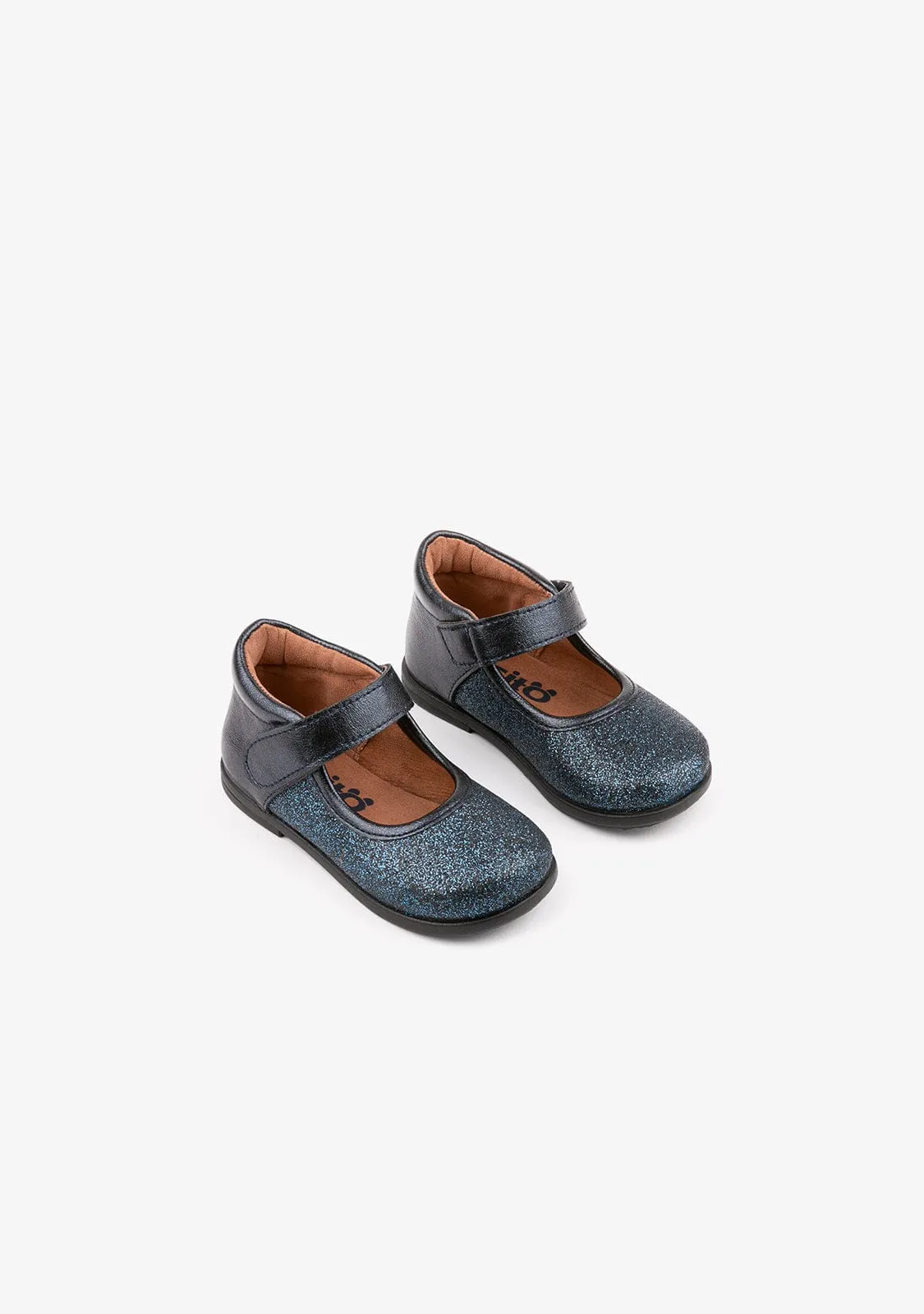 Baby's Navy Mary Janes Glitter