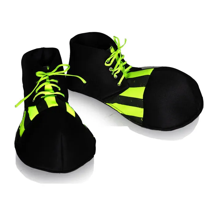 Black Light Reactive Clown Shoes-Black/Yellow