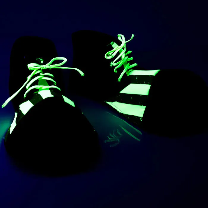 Black Light Reactive Clown Shoes-Black/Yellow