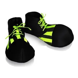 Black Light Reactive Clown Shoes-Black/Yellow