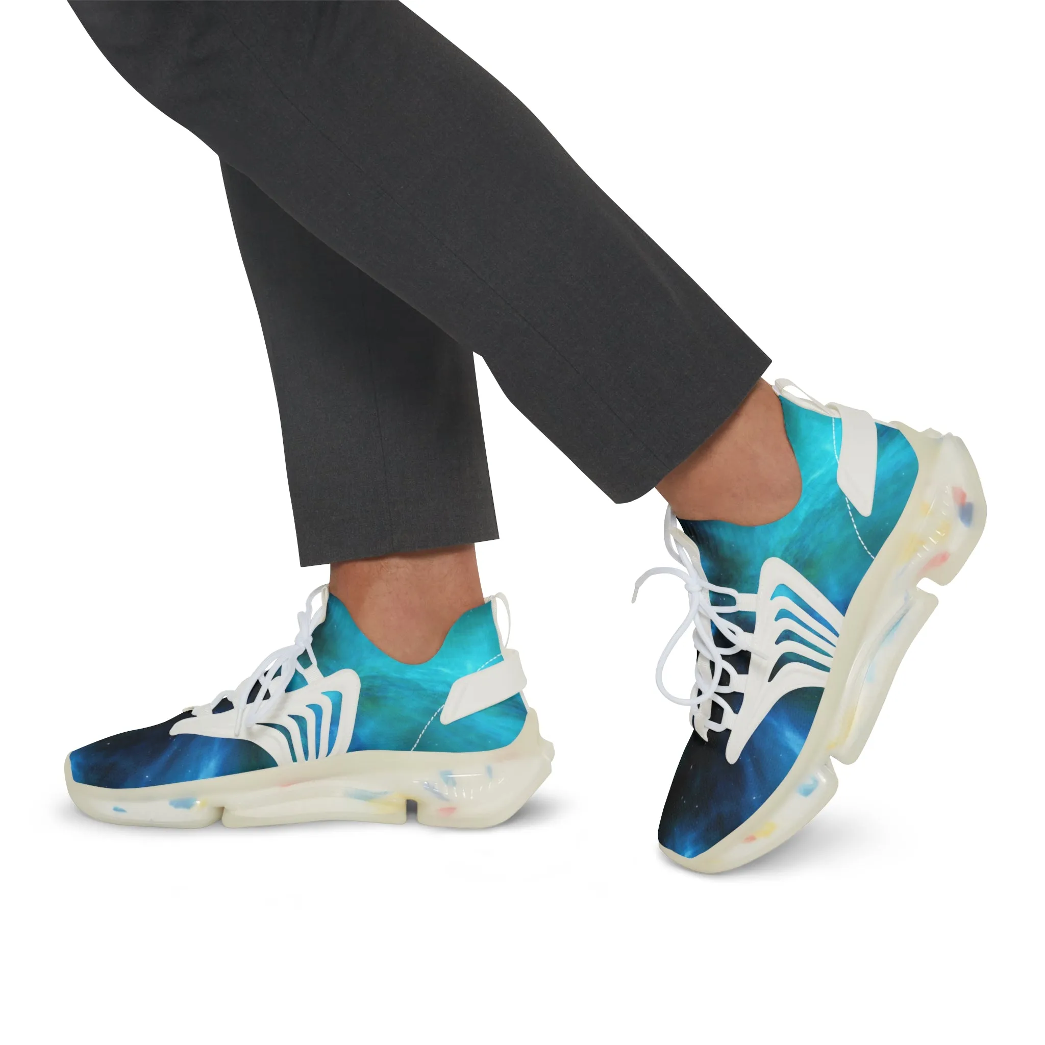 Blue Galaxy Men's Mesh Sneakers, Galaxy Space Print Best Comfy Men's Mesh Sports Sneakers Shoes (US Size: 5-12)