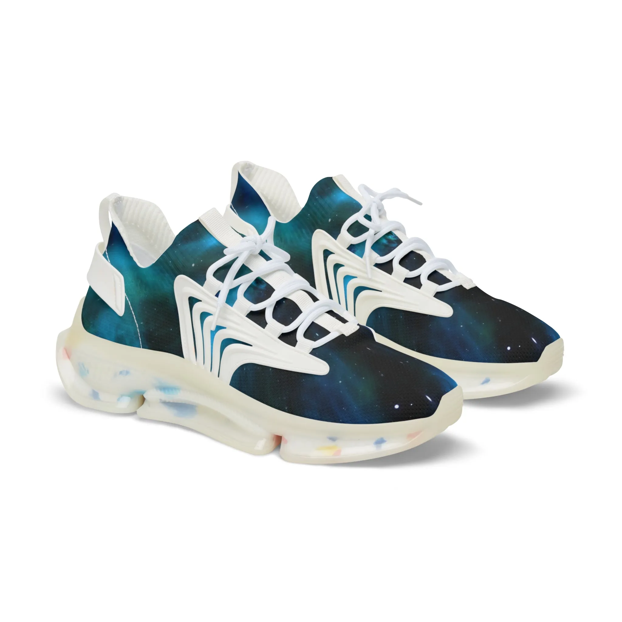Blue Galaxy Men's Mesh Sneakers, Galaxy Space Print Best Comfy Men's Mesh Sports Sneakers Shoes (US Size: 5-12)