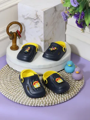 Blue Yellow Stylish Slip-On Clogs For Kids-Unisex (TC-LCLOG2-BLUYEL)