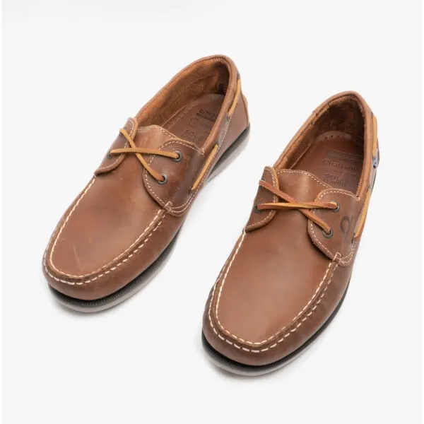 Chatham Men's Whitstable Leather Boat Shoe Tan