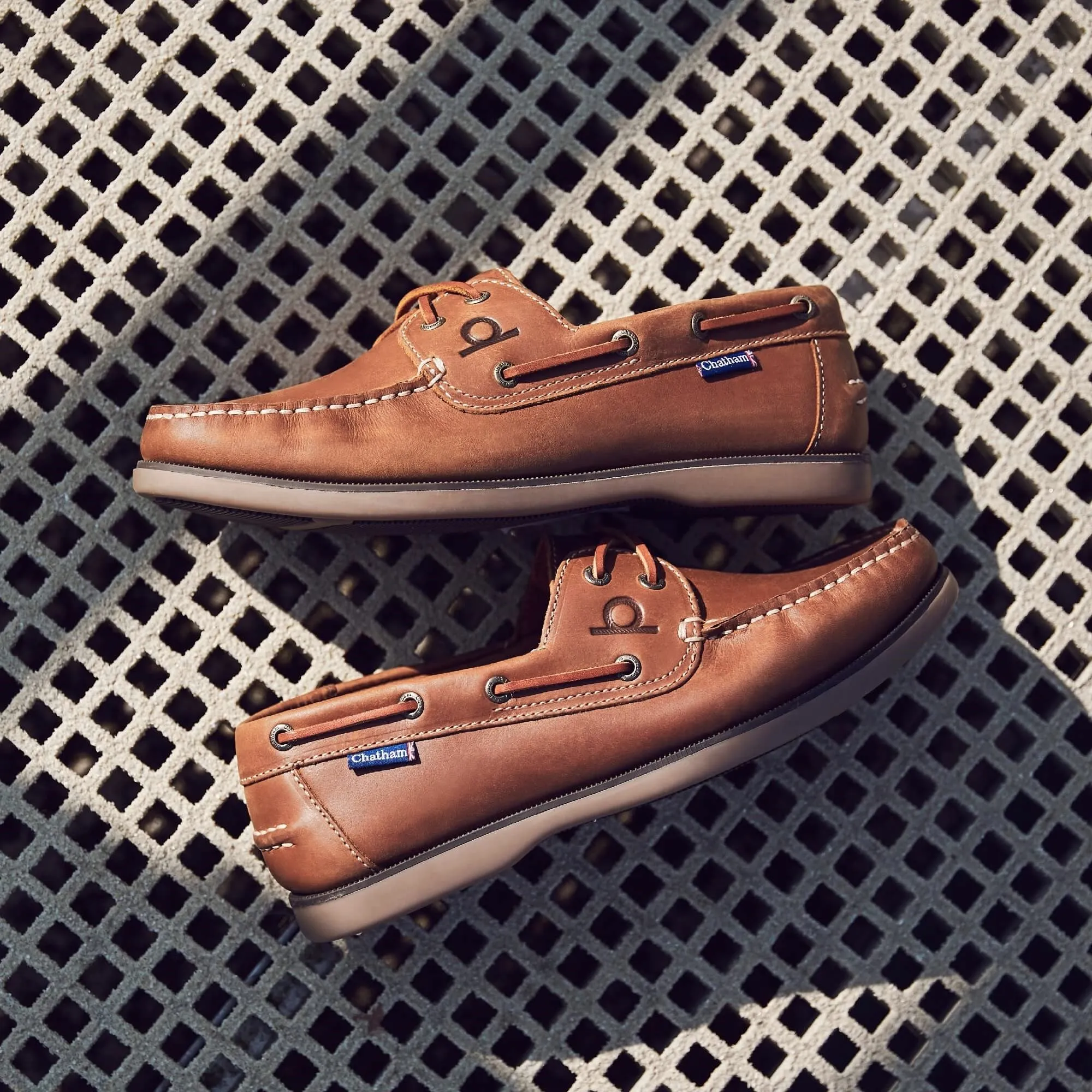 Chatham Men's Whitstable Leather Boat Shoe Tan