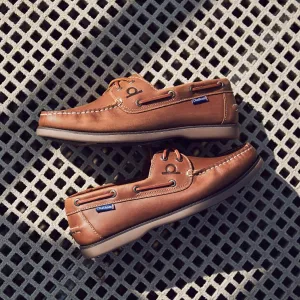 Chatham Men's Whitstable Leather Boat Shoe Tan