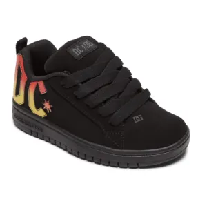 DC Court Graffik ACDC Black Black Orange Youth Sneaker