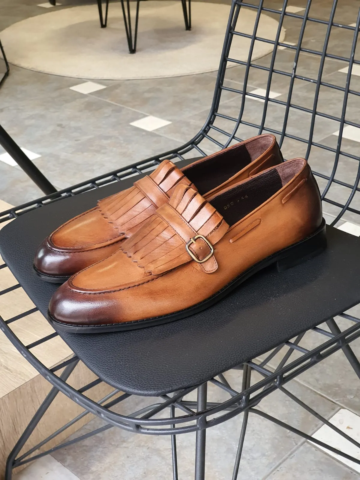 Erie Special Edition Sardinelli Buckle Detailed Tan Leather Shoes