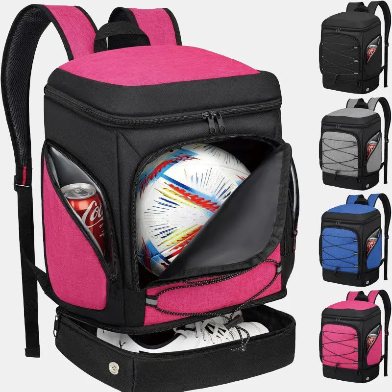 Functional Sports Bag Outdoor Backpack with Ball Compartment & Shoe Compartment