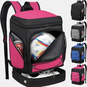 Functional Sports Bag Outdoor Backpack with Ball Compartment & Shoe Compartment