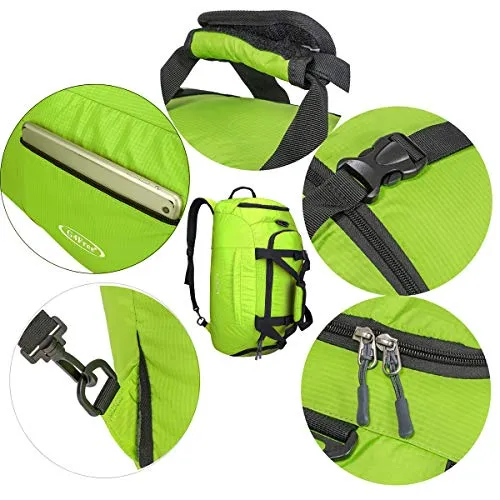 G4Free 3-Way Travel Duffel Backpack Luggage Gym Sports Bag with Shoe Compartment (Green)