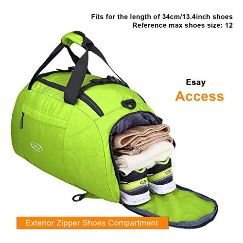 G4Free 3-Way Travel Duffel Backpack Luggage Gym Sports Bag with Shoe Compartment (Green)