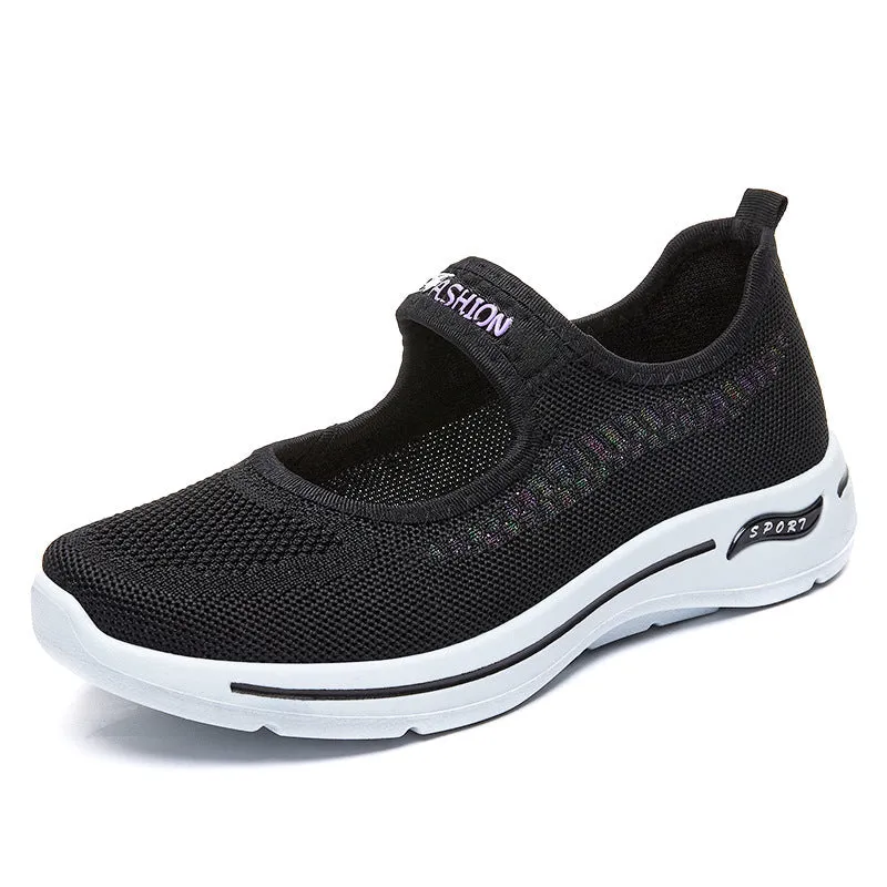 Knit Womens Mary Jane Casual Flats Shoes