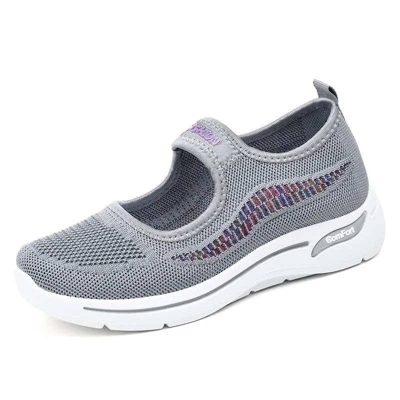 Knit Womens Mary Jane Casual Flats Shoes