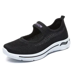 Knit Womens Mary Jane Casual Flats Shoes