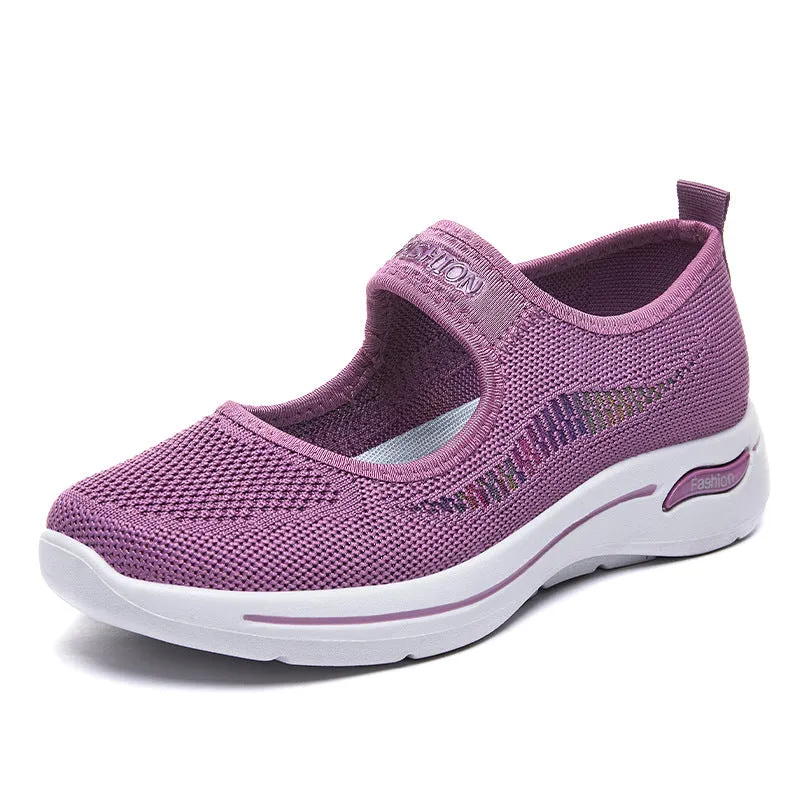 Knit Womens Mary Jane Casual Flats Shoes