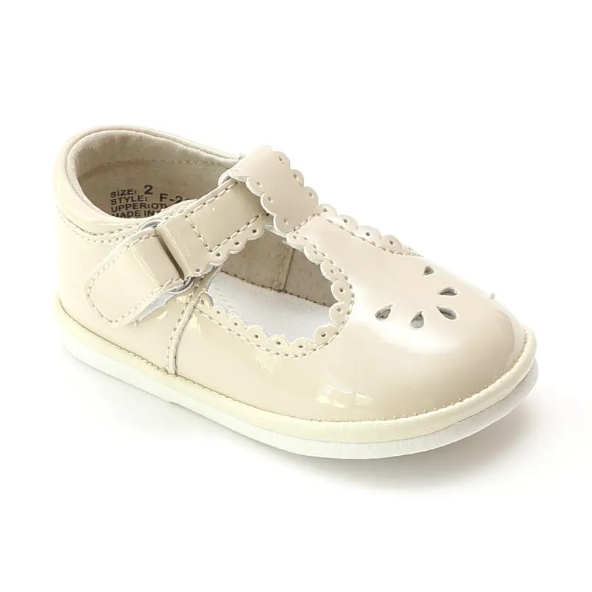 L'Amour Baby Girls Scalloped T Strap Mary Janes