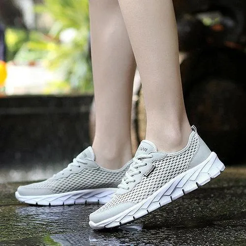Large Size Breathable Mesh Pure Color Sport Casual Shoes
