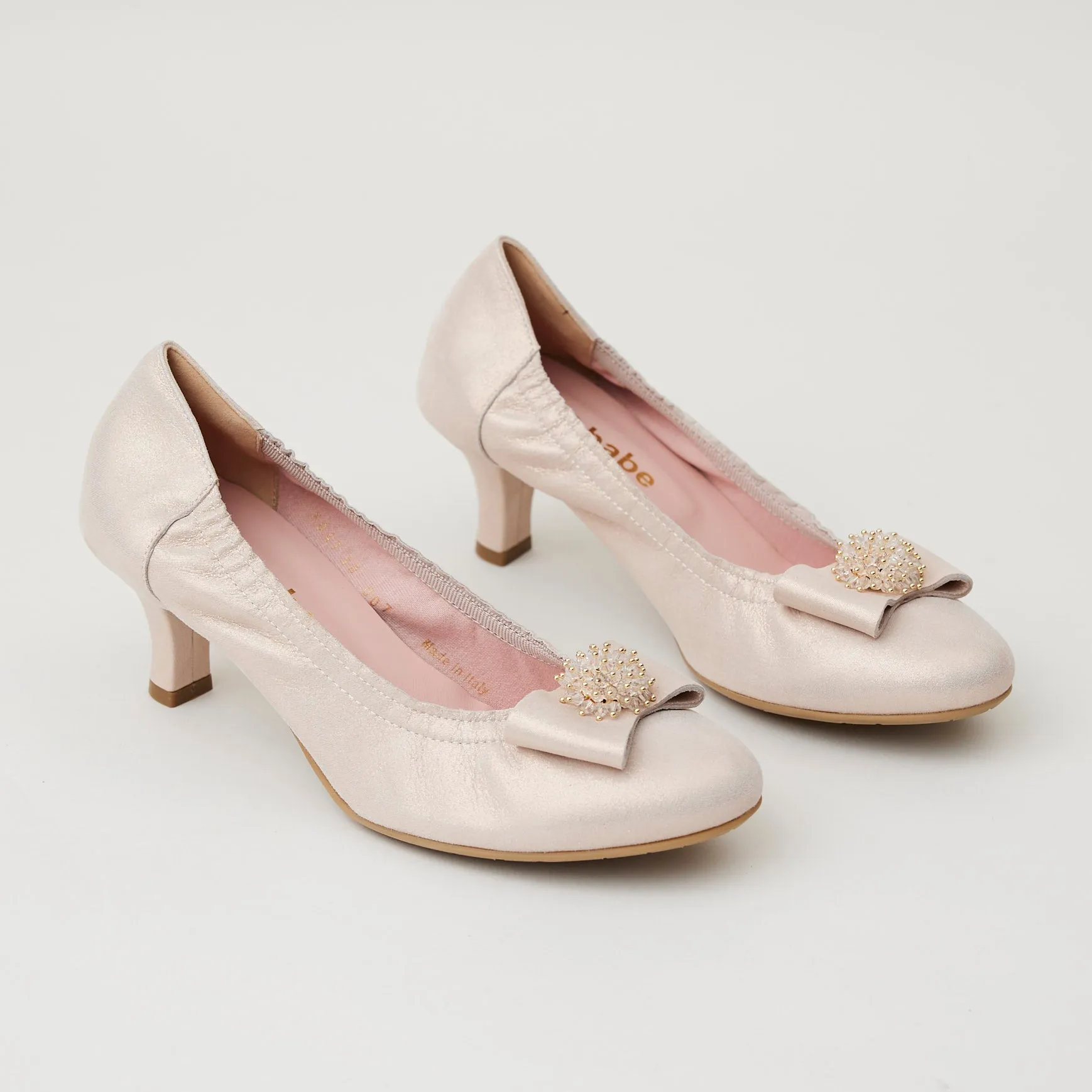 Le Babe Blush Luce Suede Kitten Heel Shoes