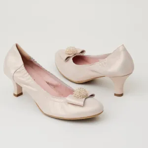 Le Babe Blush Luce Suede Kitten Heel Shoes