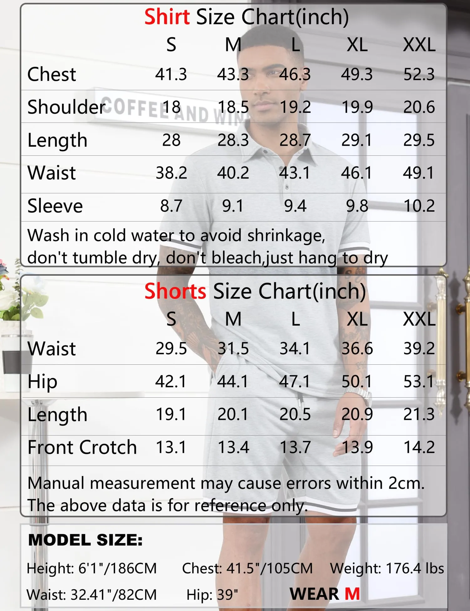 LecGee Men's Polo Shirt and Shorts Set
