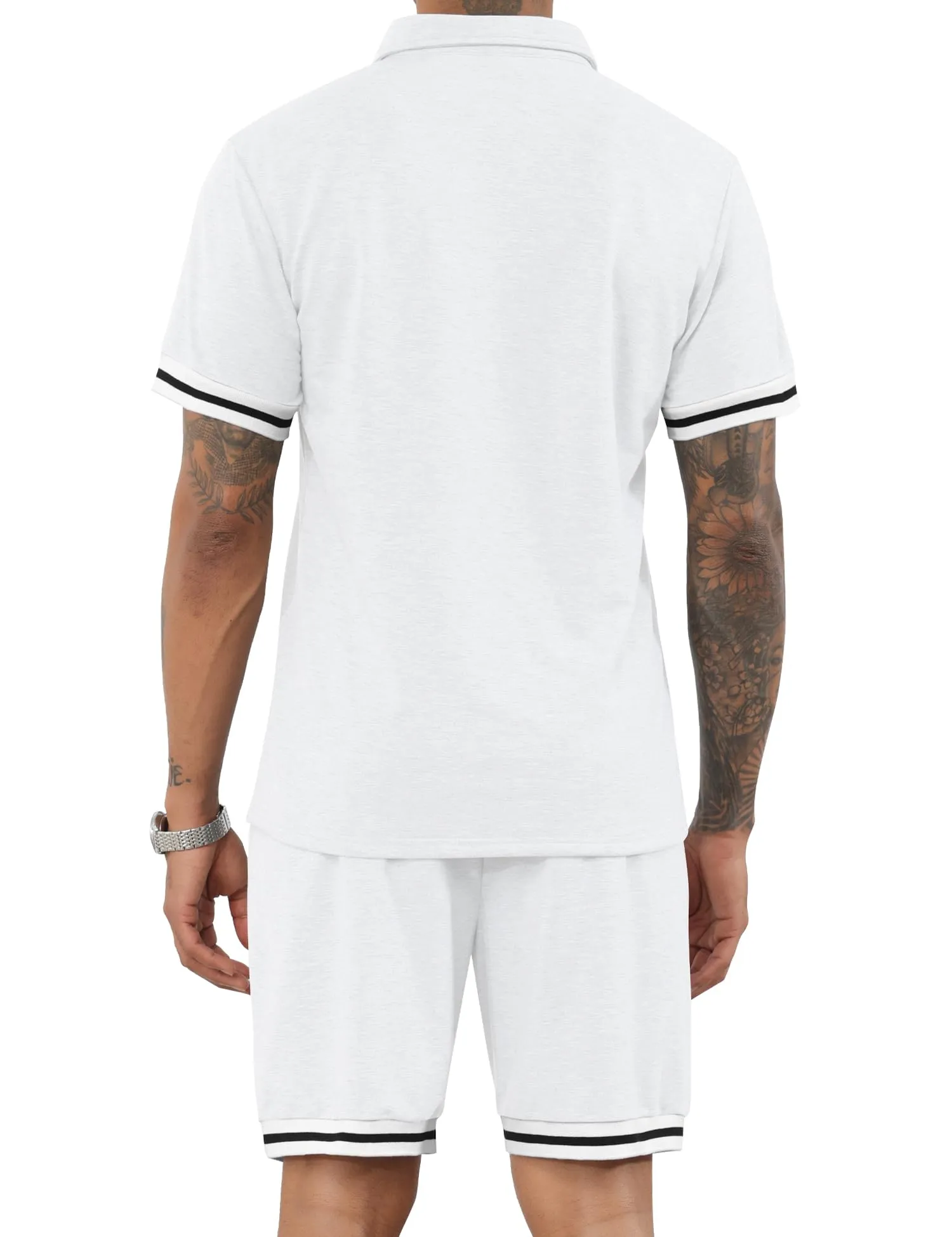 LecGee Men's Polo Shirt and Shorts Set