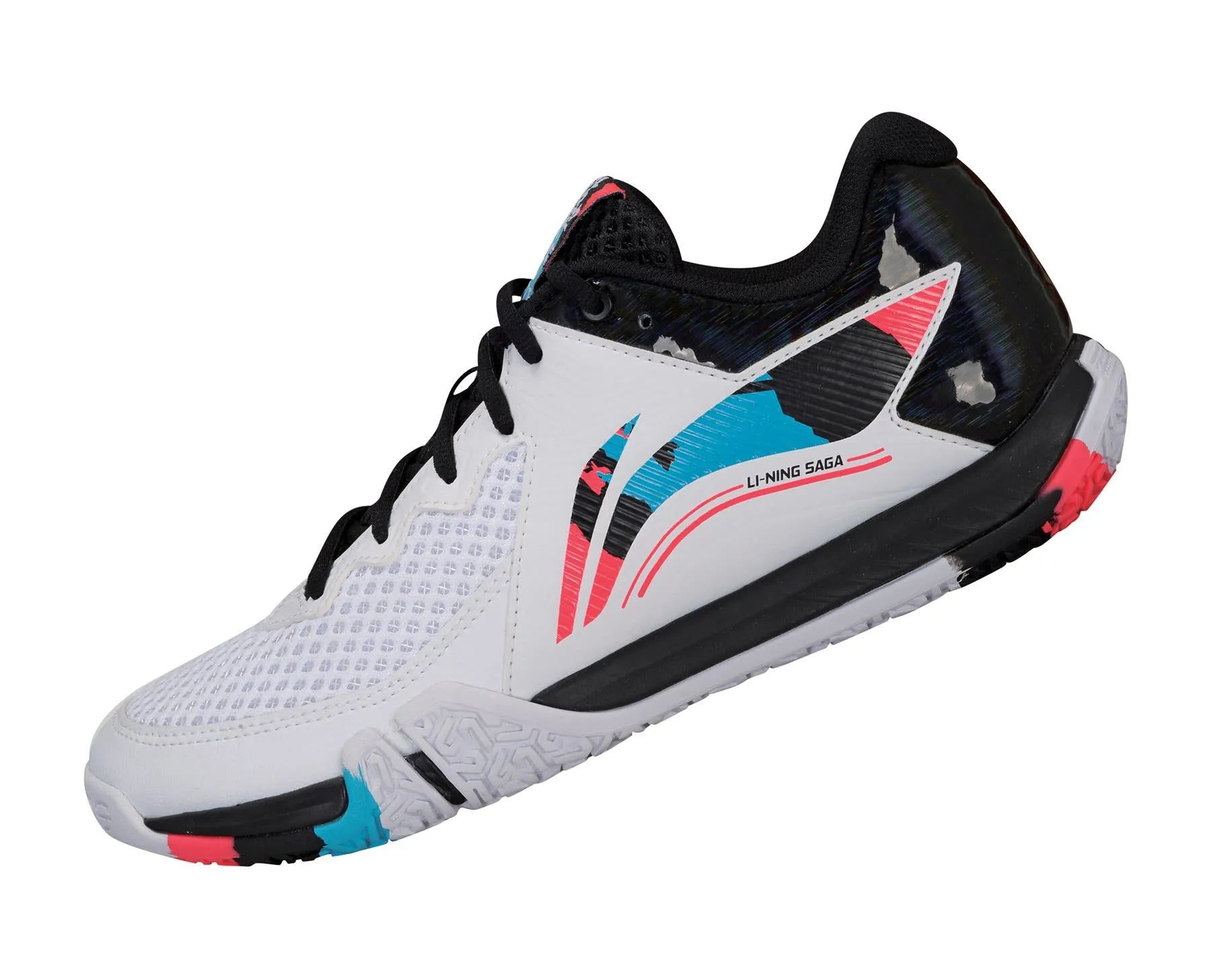Li-Ning Saga II Lite Mens Badminton Shoes - Black / White / Neon Fuchsia
