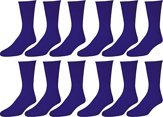 Men’s Casual Cotton Crew Socks for All Purpose Work Sports Athletic Moisture Wicking 12 Pairs Size 9-11, 10-13