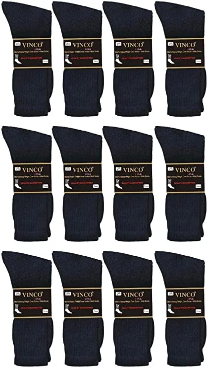 Men’s Casual Cotton Crew Socks for All Purpose Work Sports Athletic Moisture Wicking 12 Pairs Size 9-11, 10-13