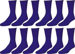 Men’s Casual Cotton Crew Socks for All Purpose Work Sports Athletic Moisture Wicking 12 Pairs Size 9-11, 10-13