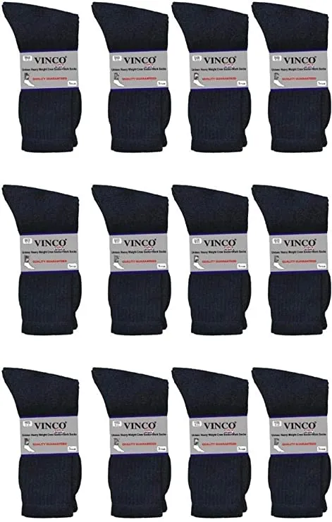 Men’s Casual Cotton Crew Socks for All Purpose Work Sports Athletic Moisture Wicking 12 Pairs Size 9-11, 10-13