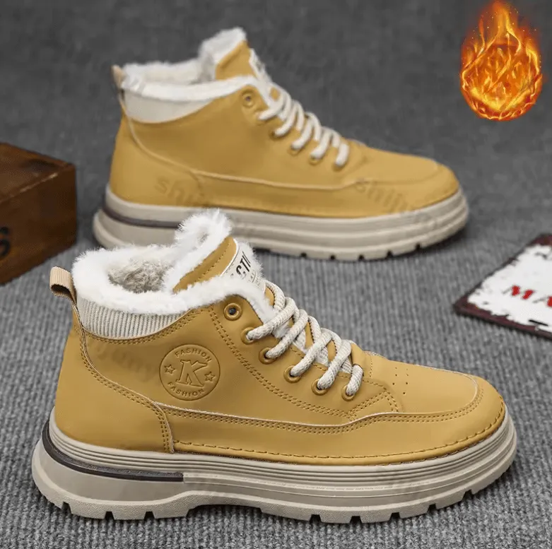 Men’s Snow Boots 2025 - Plush Warm Anti-Slip Hiking Shoes