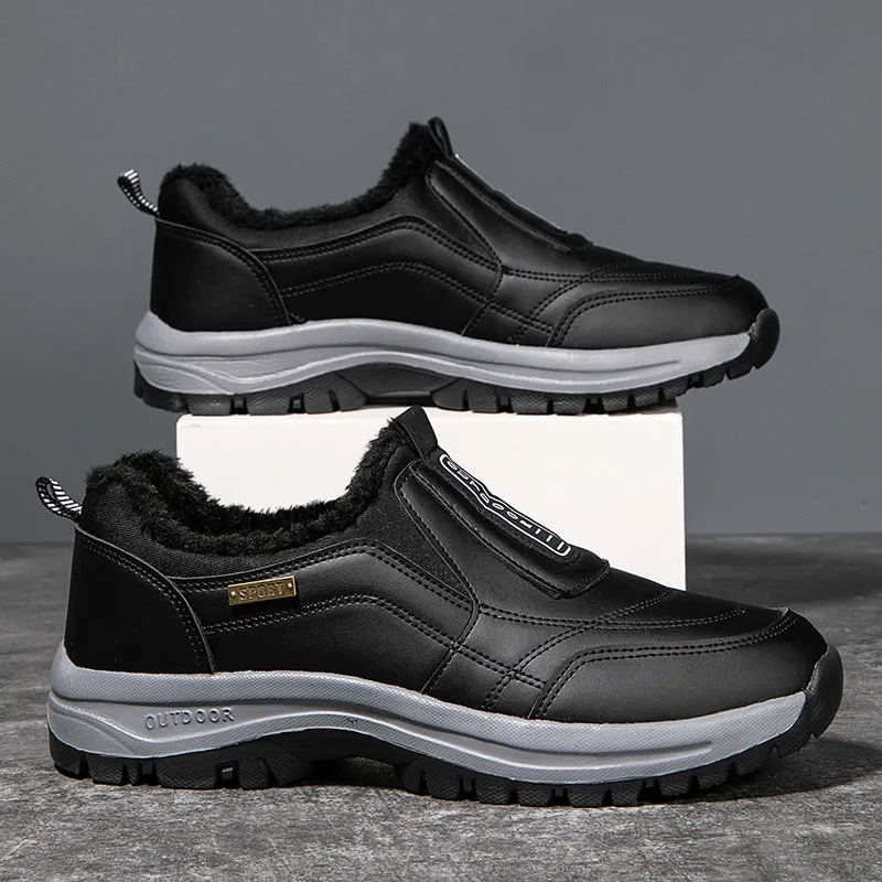 Men's Winter Comfortable Fur Lined Waterproof Walking Shoes