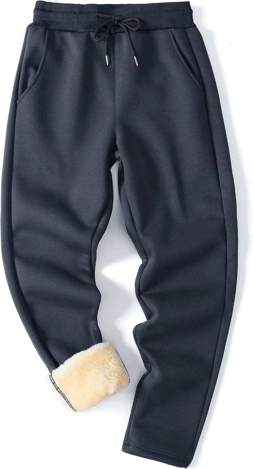 Men's Winter Fleece Joggers Sherpa Lined