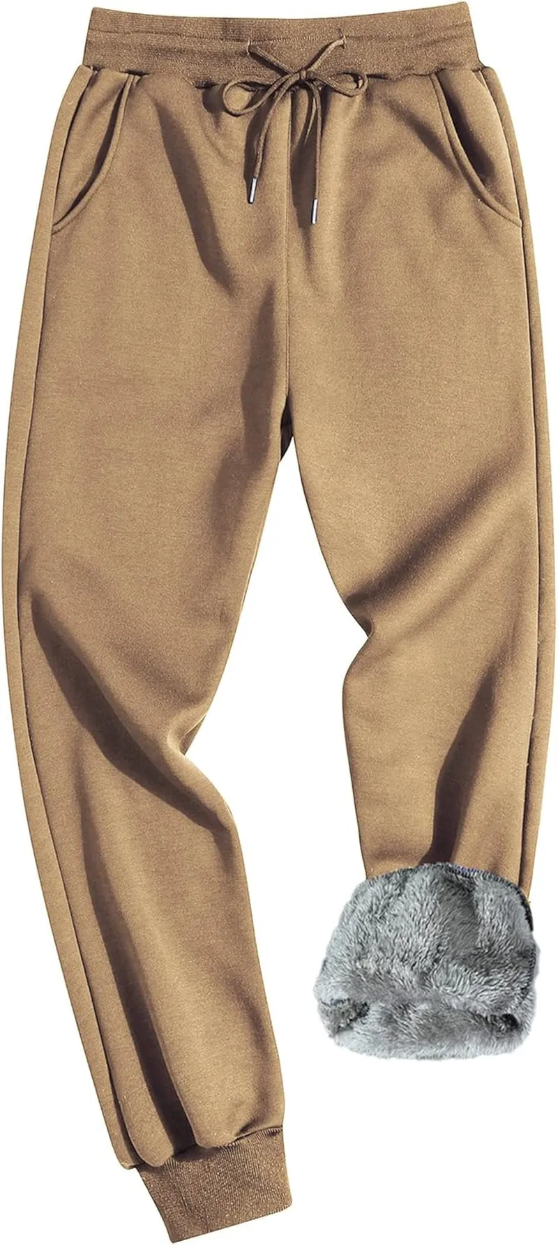 Men's Winter Fleece Joggers Sherpa Lined