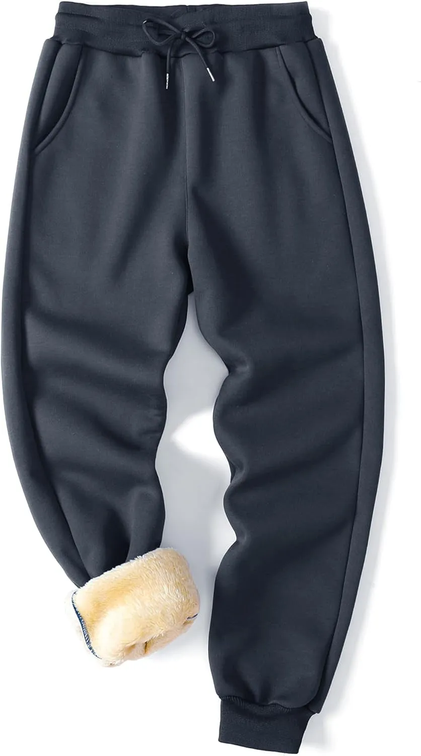 Men's Winter Fleece Joggers Sherpa Lined