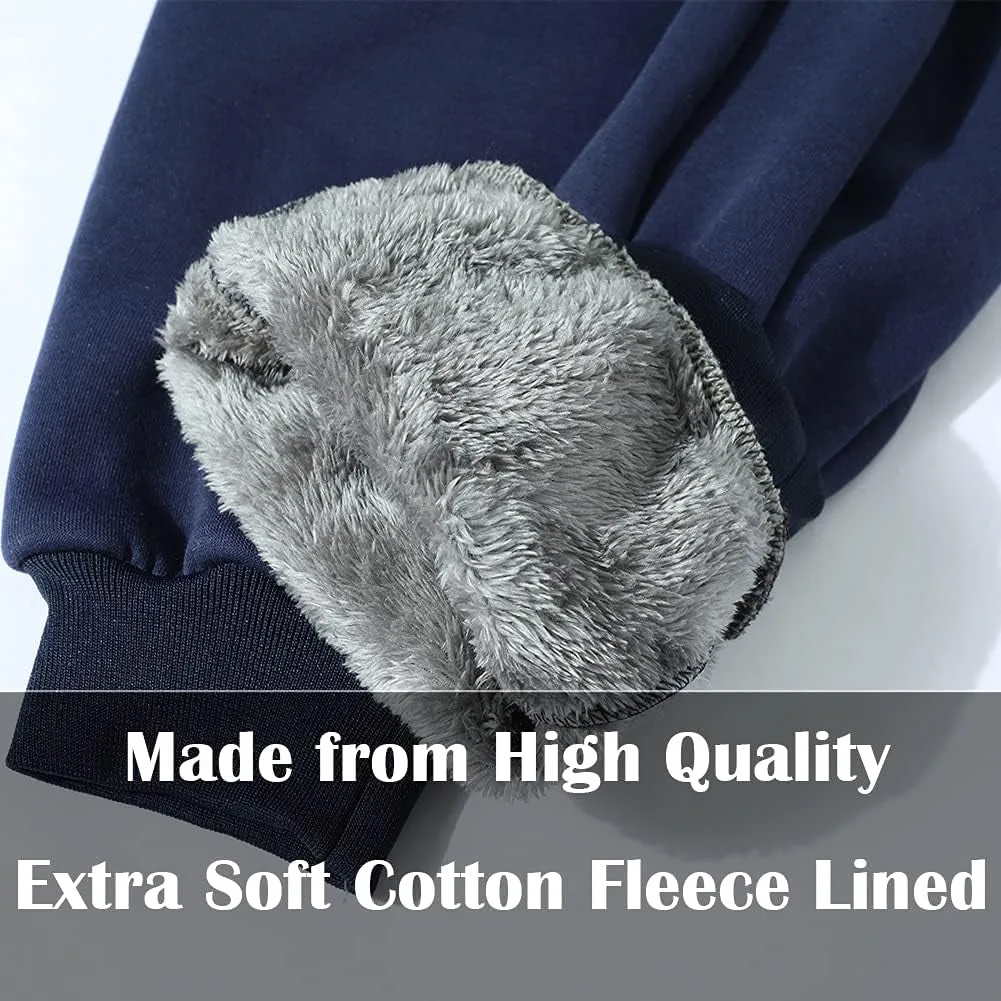 Men's Winter Fleece Joggers Sherpa Lined