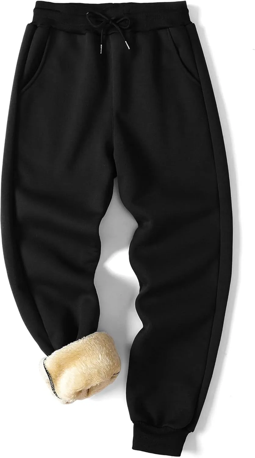 Men's Winter Fleece Joggers Sherpa Lined