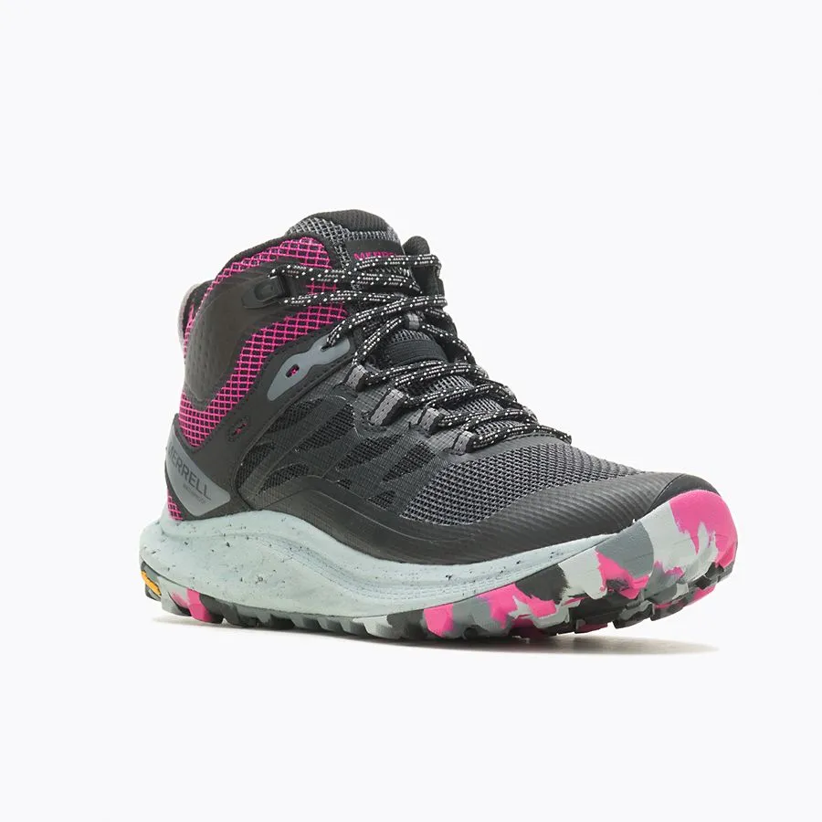 Merrell Women's Antora 3 Mid Waterproof Shoes Black Fuchsai