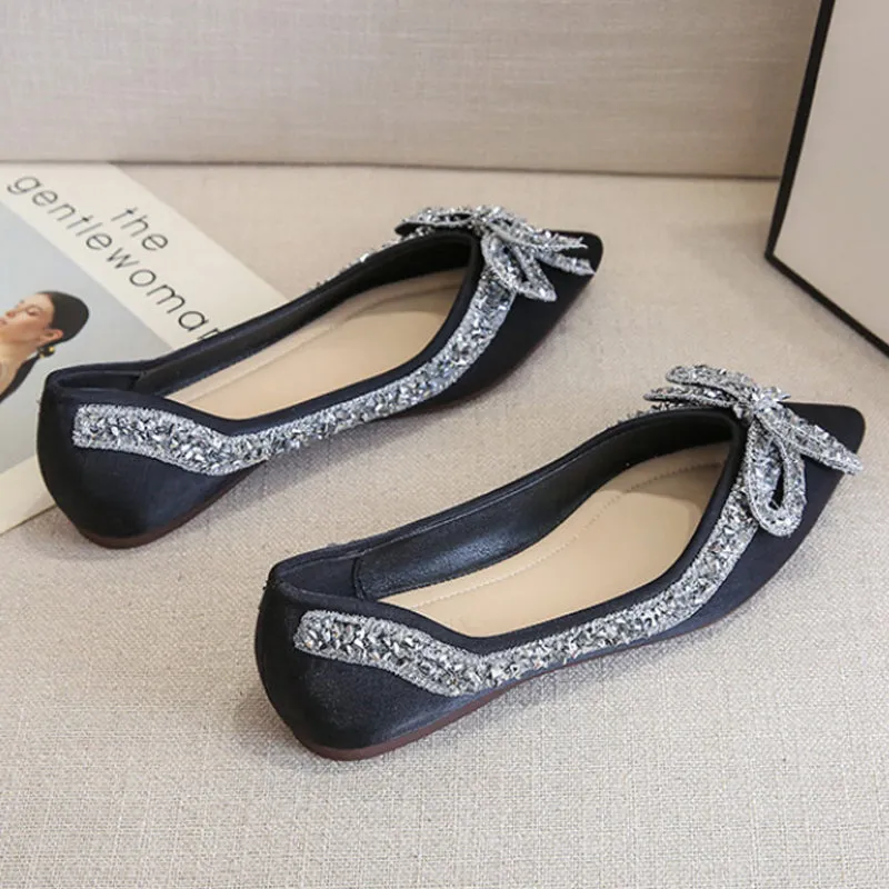 Nanccy Rhinestone  Casual Comfort Dressy Flats For Wedding Bling Diamonds Bridal Shoes