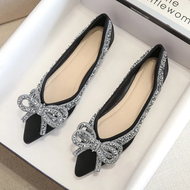 Nanccy Rhinestone  Casual Comfort Dressy Flats For Wedding Bling Diamonds Bridal Shoes