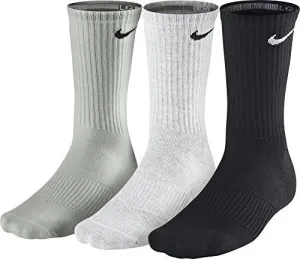Nike Cotton Cushion Crew Socks - Large (Men's size 8-12) - Grey/Black/White (Pack of 3)