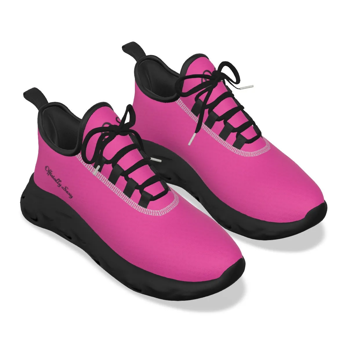 Officially Sexy Neon Pink & Black Skyline Women's Light Sports Sneaker