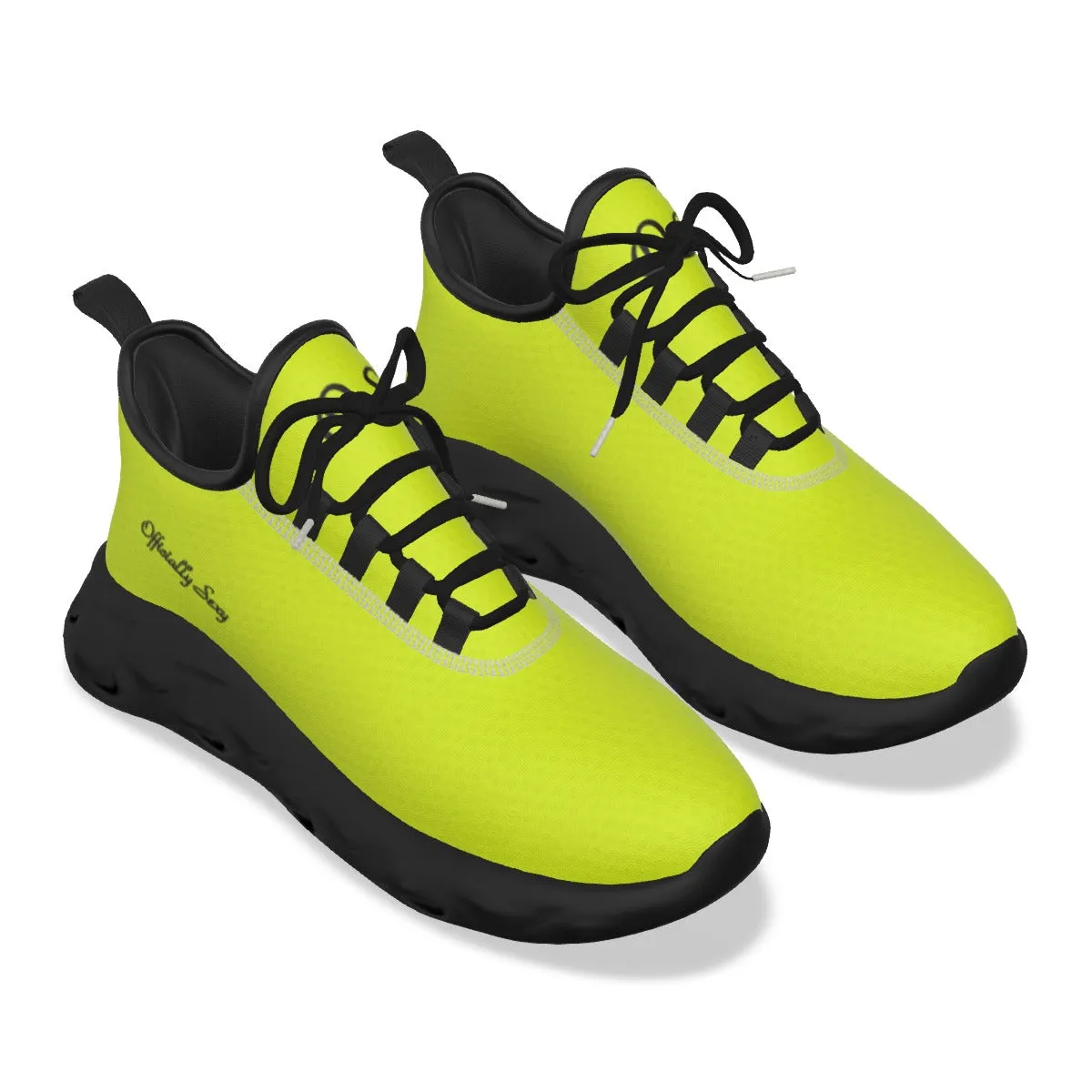 Officially Sexy Neon Yellow & Black Skyline Women's Light Sports Sneaker