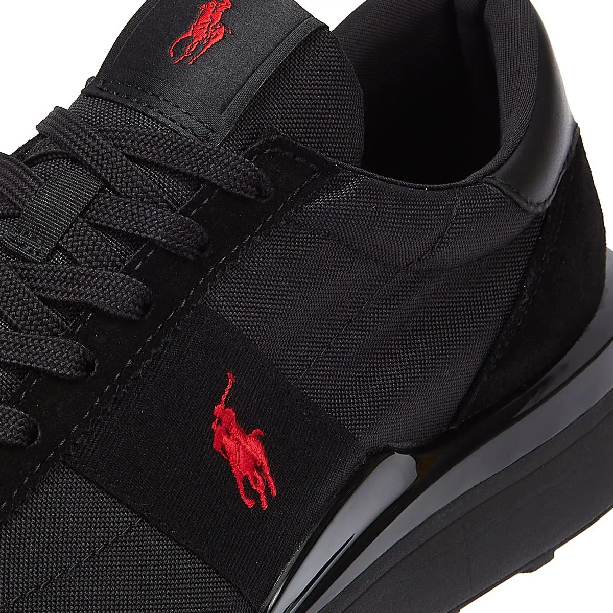 Ralph Lauren Train 89 Triple Mens Black / Red Trainers
